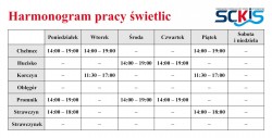 Harmonogram pracy świetlic SCKiS