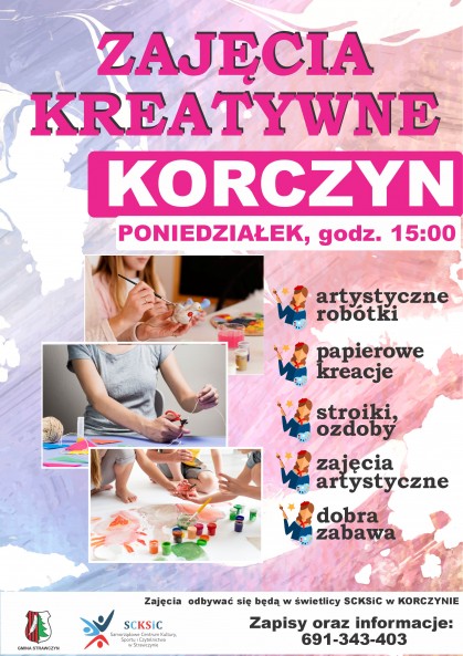 plakat zajecia kreatywne 2025 KORCZYN